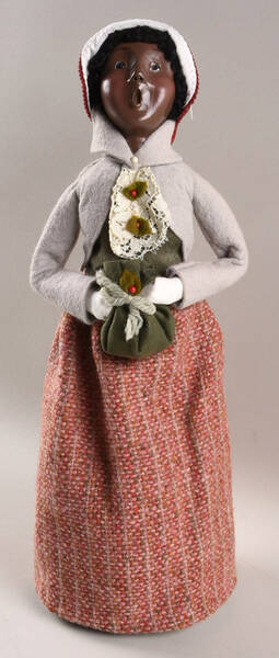 African American Carolers Woman With Green Sack-Gray - No Box 81b