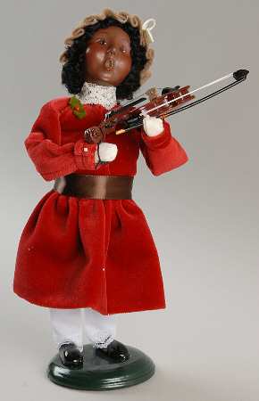 African American Carolers Victorian Girl-Musician Family - No Box