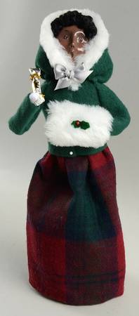 African American Carolers Woman With White Muff - No Box