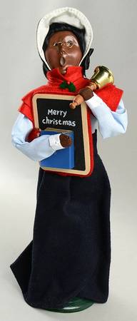 African American Carolers School Teacher-Blue Skirt - No Box