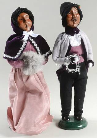 African American Carolers Victorian Man & Woman-Pair - No Box
