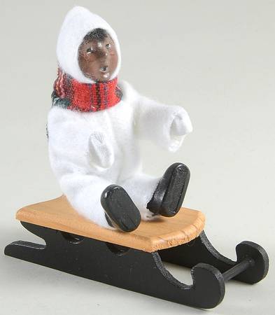 African American Carolers Toddler On Sleigh - No Box