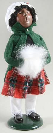 African American Carolers Girl With Muff-White Hat - No Box