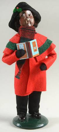 African American Carolers Boy With Book - No Box