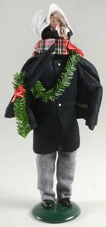 African American Carolers Man With Garland - No Box