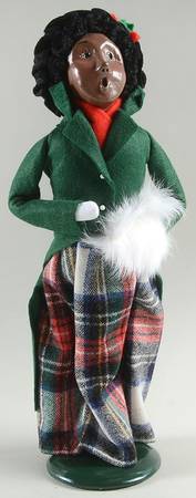 African American Carolers Woman With White Muff - No Box