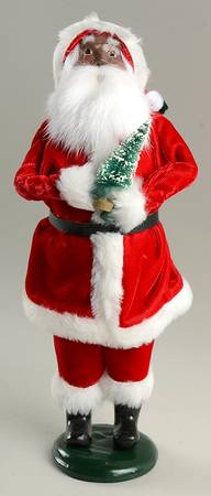 African American Carolers Santa With Tree - No Box