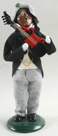 African American Carolers Victorian Teen With Guitar - No Box