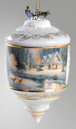 Thomas Kinkades Heirloom Glass Ornaments Deer Creek Cottage - No Box