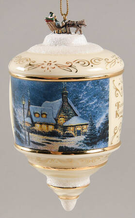Thomas Kinkades Heirloom Glass Ornaments Moonlit Night  - No Box
