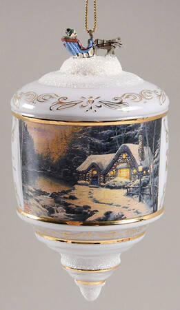 Thomas Kinkades Heirloom Glass Ornaments Winter Tranquility  - No Box