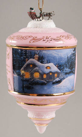 Thomas Kinkades Heirloom Glass Ornaments Serenity Of Winter - No Box