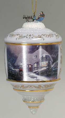 Thomas Kinkades Heirloom Glass Ornaments Christmas Cottage - No Box