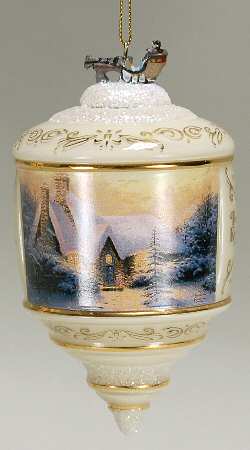 Thomas Kinkades Heirloom Glass Ornaments Christmas Tree Cottage - No Box