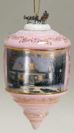 Thomas Kinkades Heirloom Glass Ornaments Christmas Eve - No Box