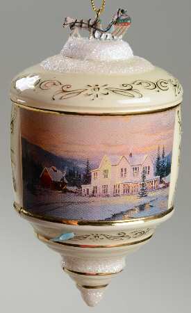 Thomas Kinkades Heirloom Glass Ornaments Lights Of Home  - No Box