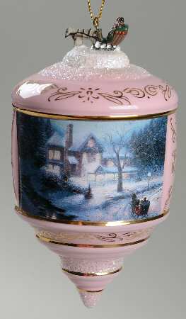 Thomas Kinkades Heirloom Glass Ornaments Moonlit Sleigh Ride  - No Box