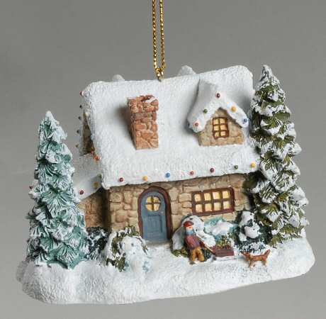 Thomas Kinkades Winter Memories Deer Creek Cottage - No Box
