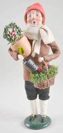 Williamsburg Shopping Man With Basket Of Pinecones - No Box