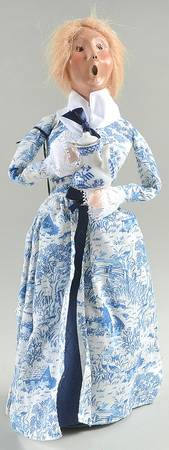 Williamsburg Woman With Teapot-Toile Dress - No Box