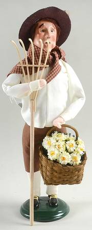 Williamsburg Spring Man-With Rake And Flower Basket - No Box