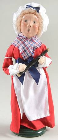 Williamsburg Girl With Flute-Red Dress - No Box