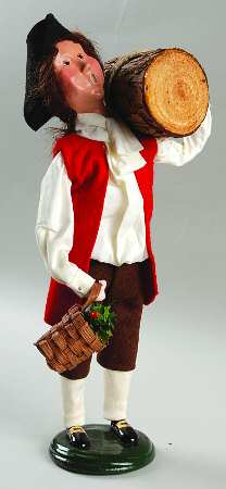 Williamsburg Colonial Man With Yule Log - No Box