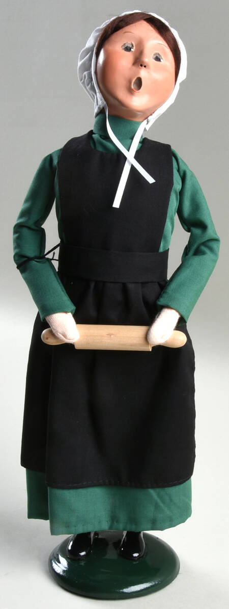 Amish Collection Woman With Rolling Pin-Green - No Box