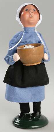 Amish Collection Girl With Bowl-Blue  - No Box