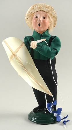 Amish Collection Boy With Kite-Green - No Box