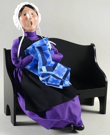 Amish Collection Woman Sitting-Purple - No Box