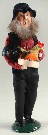 Amish Collection Man With Chicken-Red - No Box