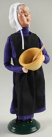Amish Collection Grandmother With Mixing Bowl-Purple - No Box