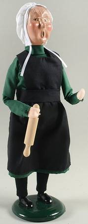 Amish Collection Grandmother With Rolling Pin-Green - No Box