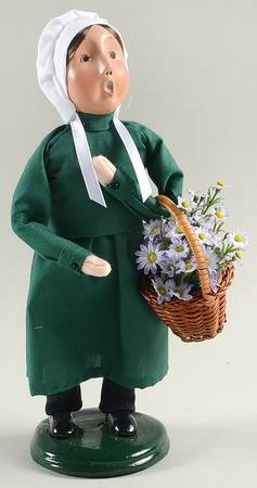 Amish Collection Girl With Basket-Green  - No Box