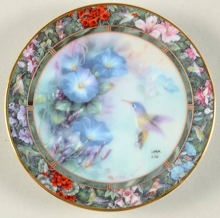Hummingbird Treasury-Mini Plates Violet Crowned Hummingbird - No Box