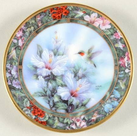Hummingbird Treasury-Mini Plates Ruby Throated Hummingbird - No Box