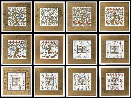 Twelve Days of Christmas Set Of 12 Tiles - No Box
