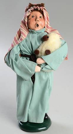 Children's Pageant Nativity Shepherd With Lamb-Green Robe - No Box