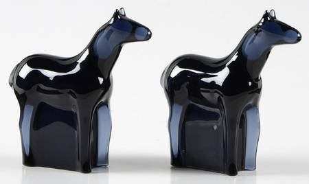 Noah's Ark Horses Midnight-Set Of 2 - Boxed