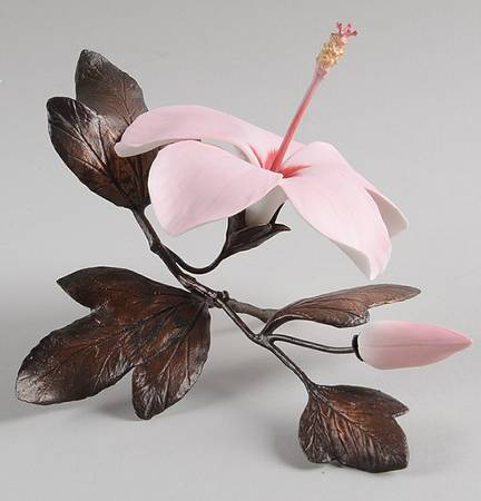 Porcelain & Bronze-Flowers Hibiscus - No Box
