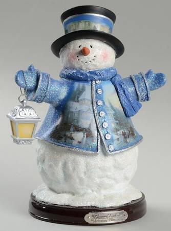 Thomas Kinkade Winter Wonderland Victorian Christmas Snowman - With Box