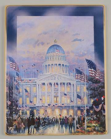 Thomas Kinkade Lights of America Flags Over The Capital - No Box
