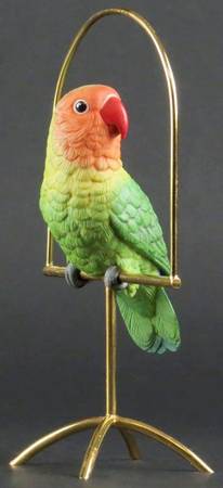 Porcelain and Brass-Birds Fischers Lovebird - No Box