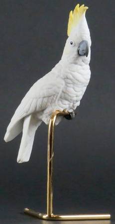 Porcelain and Brass-Birds Sulpher-Crested Cockatoo - No Box