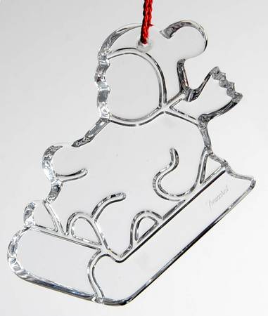 Baccarat Ornaments Baby On Sled  - No Date - No Box