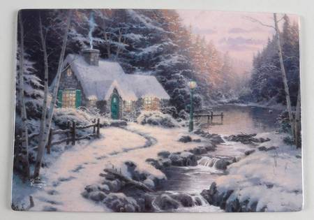 Thomas Kinkade Welcomes You Home Winter's Evening Glow - No Box