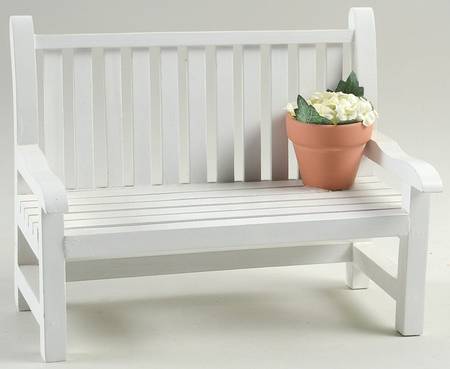 Accessories White Bench With Flowerpot - No Box