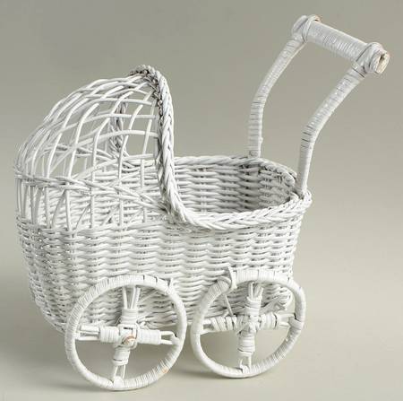 Accessories Baby Stroller-White Wicker - No Box
