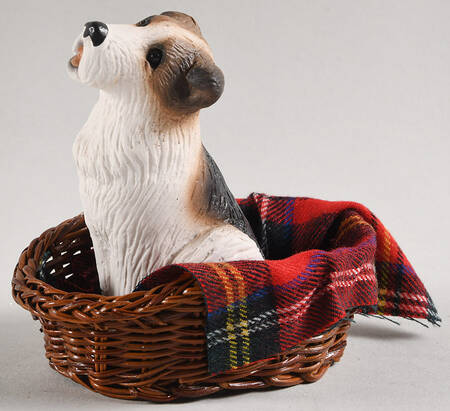 Singing Dogs Jack Russell In Oval Basket - No Box
